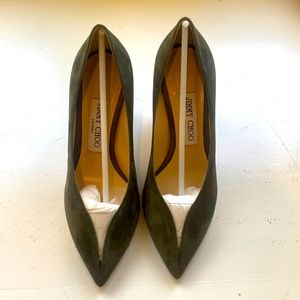 Jimmy Choo green suede heels 36.5 *BRAND NEW*